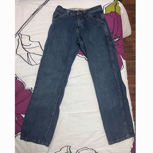 vintage lee dark wash mid rise carpenter jeans